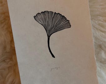 Ginkgo Block Print