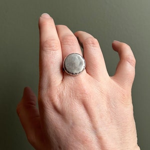 Solid Silver Stone Ring