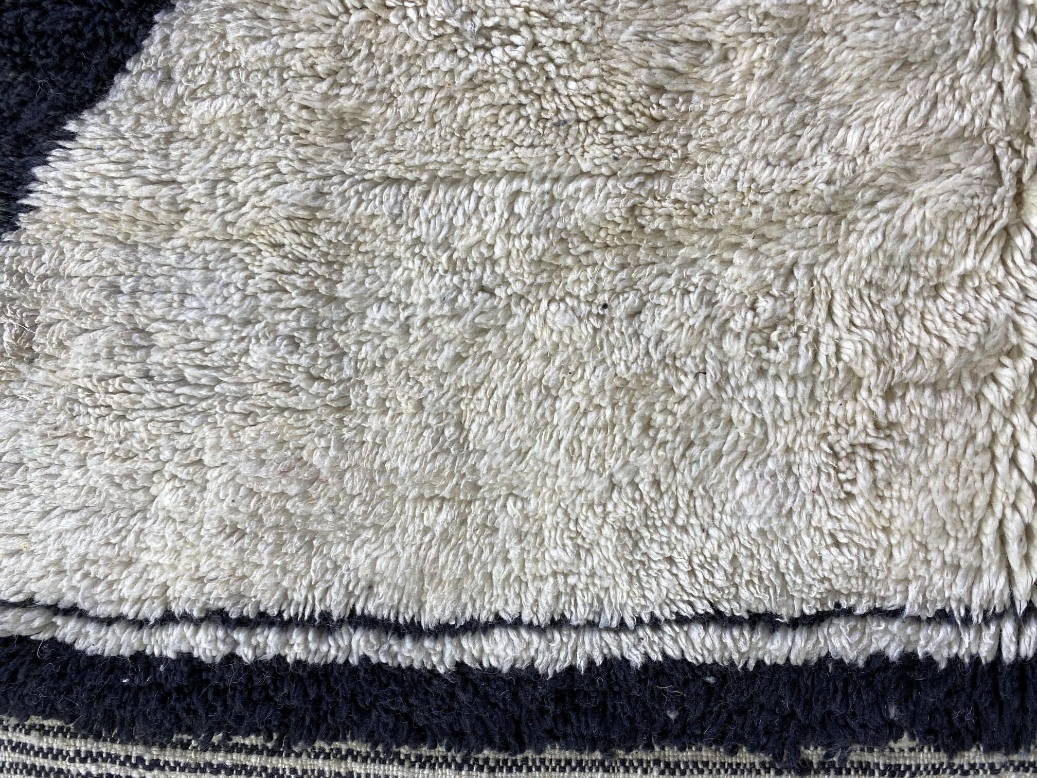 Large Black and white rug 9.5x14ft berber rug beni ouarain | Etsy
