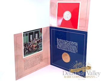 1993 United States Mint: Bill of Rights Commemorative Silver Half Dollar & James Madison Presidential Medal in Original Packaging w/ COA
