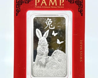 Lunar Calendar .999 Silver Bars | 10g | 1oz | 2023 Rabbit | 2024 Dragon | Collectible Silver Bars | Collectible Silver | Silver Bullion