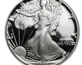 1988-S Proof American Silver Eagle w/ Original Box & COA | Silver Coin | Collectible Coin | Proof Silver Coin | Velvet Box | Silver Bullion
