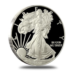 2008-W Proof American Silver Eagle w/ Original Box & COA | Silver Coin | Collectible Coin | Proof Silver Coin | Velvet Box | Silver Bullion