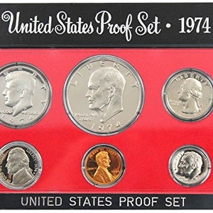 1974-S United States Mint Proof Set w/ Original Box | Proof Coins | Mint Coins | Mint Set | Collectible Coins | Coin Set | Collectible Set