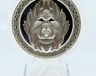 2022 Sierra Leone Wild Five Baboon 20 Dollar .999 Fine Silver High Relief 2oz Coin | Wild Five Series | Collectible Silver | Bullion | (H3)
