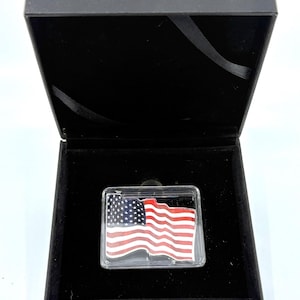 2023 Waving American Flag Cameroon 2000 Franc 1oz .999 Fine Silver Colorized Coin in Box | Colorized Silver | Bullion | American Flag