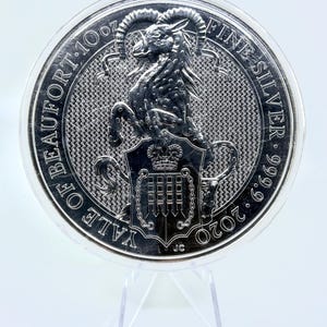 2020 Queen&#39;s Beast Yale of Beaufort 10oz .999 Fine Silver Coin | Queen&#39;s Beast Series | Silver Coin | Collectible Silver | Silver Bullion