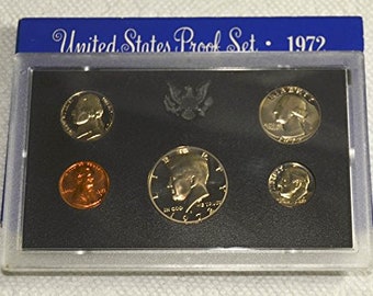 1972-S United States Mint Proof Set w/ Original Box | Proof Coins | Mint Coins | Mint Set | Collectible Coins | Coin Set | Collectible Set