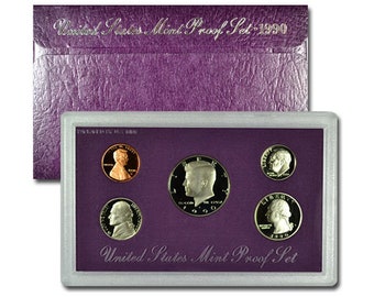 1990-S United States Mint Proof Set w/ Original Box | Proof Coins | Mint Coins | Mint Set | Collectible Coins | Coin Set | Collectible Set