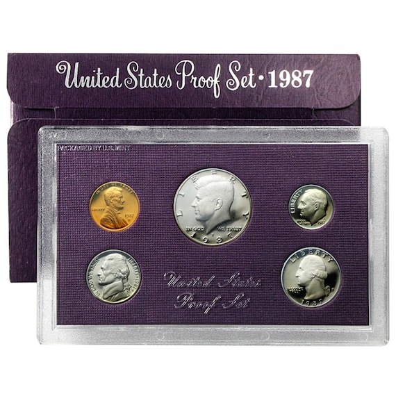 1987S United States Mint Proof Set W/ Original Box and COA Etsy