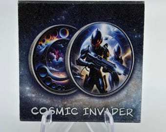 2024 Cosmic Invader 1oz .999 Fine Silver Colorized Coin in Box | Colorized Silver | Collectible Silver