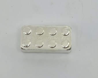 Monarch Metals 1oz .999 Fine Silver Building Block | Collectible Silver | Silver Bullion | Silver Bars | Bullion