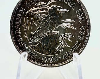 Australian Kookaburra 1oz .999 Fine Silver Coins | 1990s | Wildlife | Silver Coins | Collectible Coin | Silver Bullion | Collectible Bullion