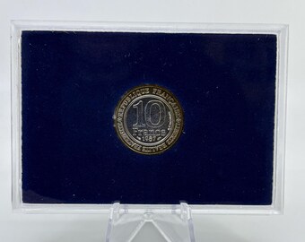 Moneda de plata de 10 francos "Millenaire Capetien" de 1987, ley .900, en estuche con certificado de autenticidad / Francia / Moneda de plata / Lingotes de plata / Monedas de colección / V3