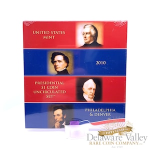 Sealed 2010 United States Mint Presidential Dollars Uncirculated Set in Original Packaging w/ COA | Uncirculated Coins | Collectible Coins