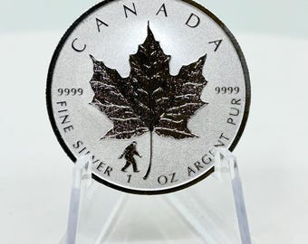 Canada Maple Leaf Privy 1oz .9999 Fine Silver 5 Dollar Coins | Collectible Silver Coins | 4-Leaf Clover | Bigfoot | Moose | Rooster | Dog