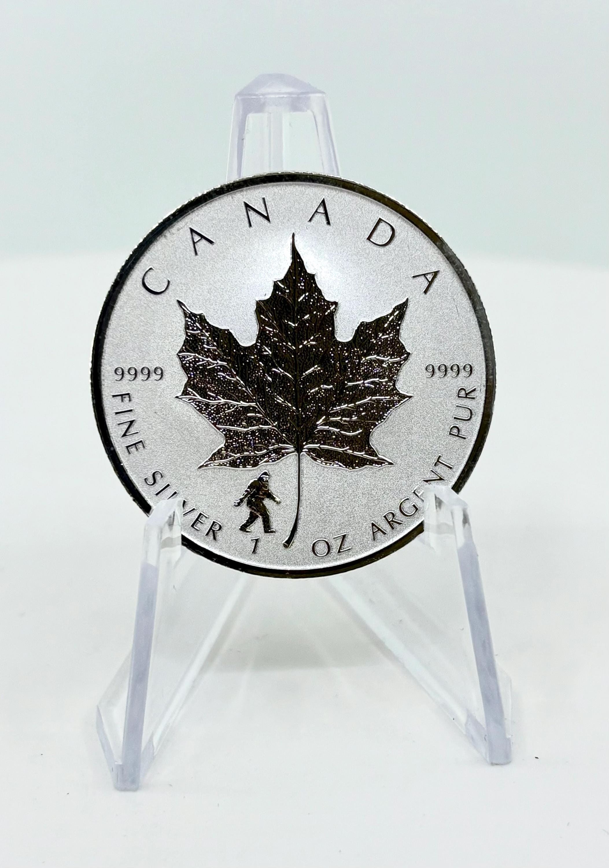 Canada Maple Leaf Privy 1oz .9999 Fine Silver 5 Dollar Coins | Collectible Silver Coins | 4-Leaf Clover | Bigfoot | Moose | Rooster | Dog