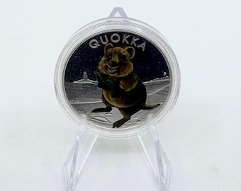 2021 Australia Quokka 1oz .9999 Fine Silver Colorized 1 Dollar Coin | Colorized Silver | Collectible Silver | Silver Bullion | 1A