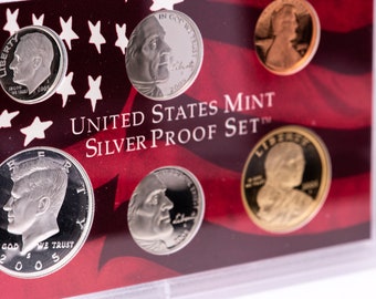 2005-S United States Mint Silver Proof Set w/ Original Box & COA | Proof Coins | Silver Proof Coins | Mint Set | Collectible Silver Coins