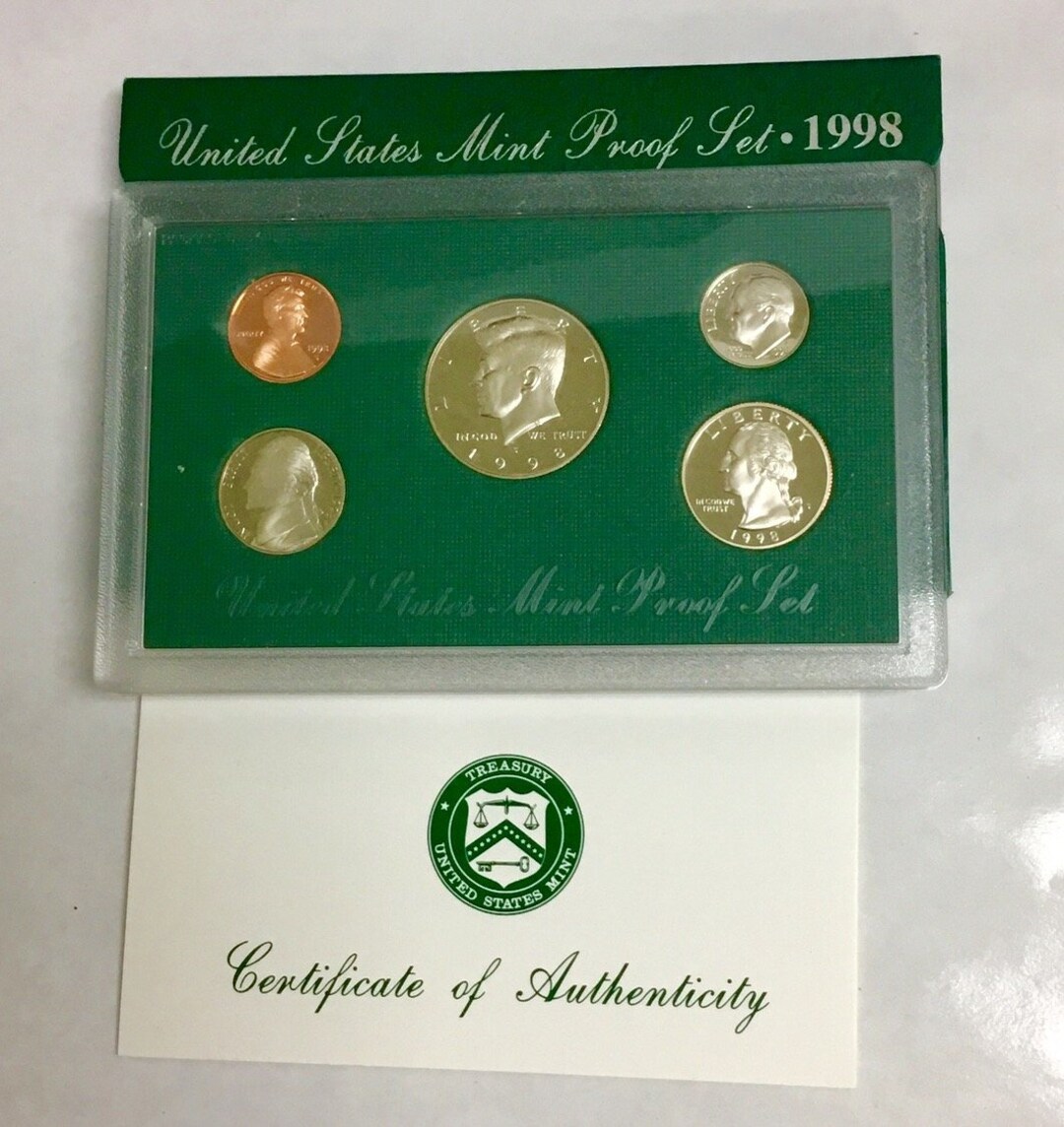 1998-S United States Mint Proof Set W/ Original Box | Proof Coins ...