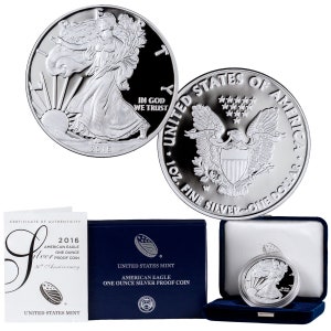 2016-W Proof American Silver Eagle w/ Original Box & COA | Silver Coin | Collectible Coin | Proof Silver Coin | Velvet Box | Silver Bullion
