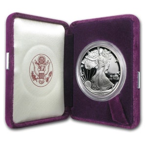 1987-S Proof American Silver Eagle w/ Original Box & COA | Silver Coin | Collectible Coin | Proof Silver Coin | Velvet Box | Silver Bullion