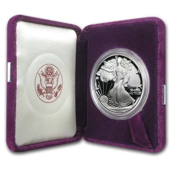 1987-S Proof American Silver Eagle W/ Original Box & COA | Silver