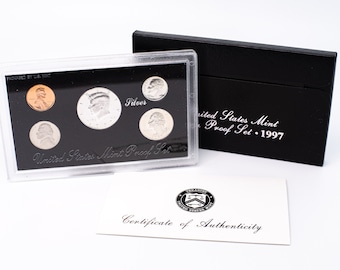 1997-S United States Mint Silver Proof Set w/ Original Box | Proof Coins | Silver Proof Coins | Mint Set | Collectible Silver Coins