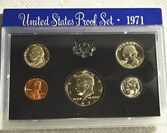 1971-S United States Mint Proof Set w/ Original Box | Proof Coins | Mint Coins | Mint Set | Collectible Coins | Coin Set | Collectible Set