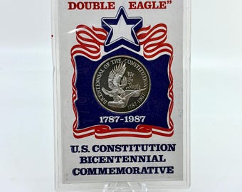 Medallón conmemorativo del bicentenario de la Constitución de los Estados Unidos, 1 onza, plata fina .999, en su certificado de autenticidad original / Lingote de colección
