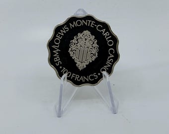 Franklin Mint SBM/Loews Monte-Carlo Casino .925 Sterling Silver 100 Francs Chip | Casino Chip | Collectible Silver | Collectible Bullion