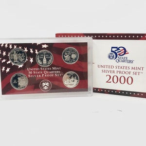 2000-S United States Mint Silver Proof Set w/ Original Box | Proof Coins | Silver Proof Coins | Mint Set | Collectible Silver Coins