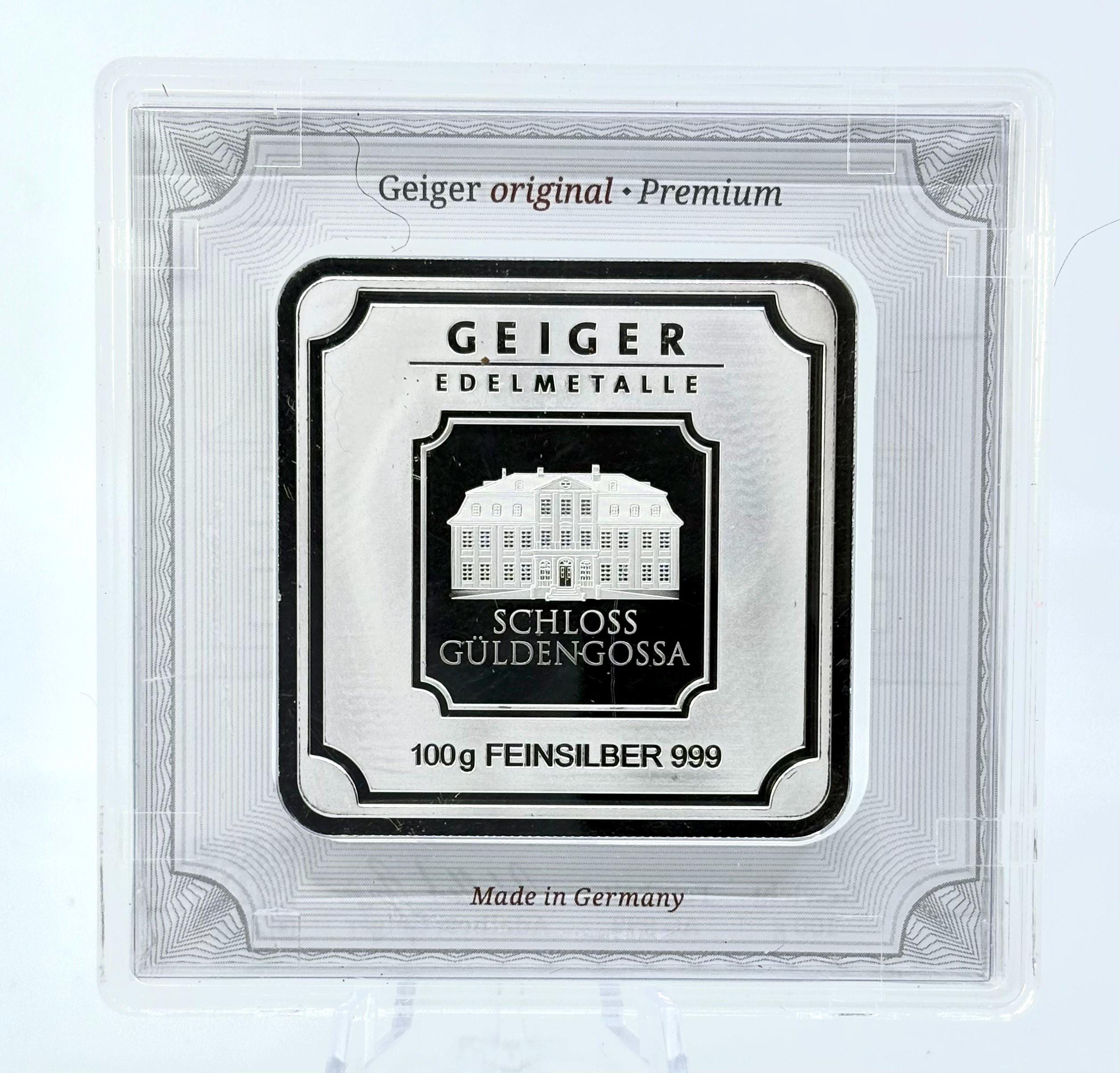 Geiger Edelmetalle .999 Fine Silver 100 Gram Square in Capsule W