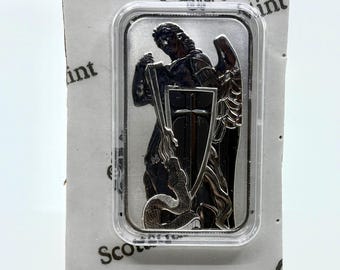 Archangel Michael 1oz .999 Fine Silver Bar Sealed in Capsule | Silver Bar | Silver Bullion | Fine Silver | Bullion | Archangel