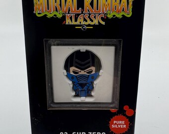 2022 Mortal Kombat Klassic Sub Zero 1oz .999 Fine Silver Colorized Coin | Mortal Kombat Games | Video Games | Silver Bullion | X2