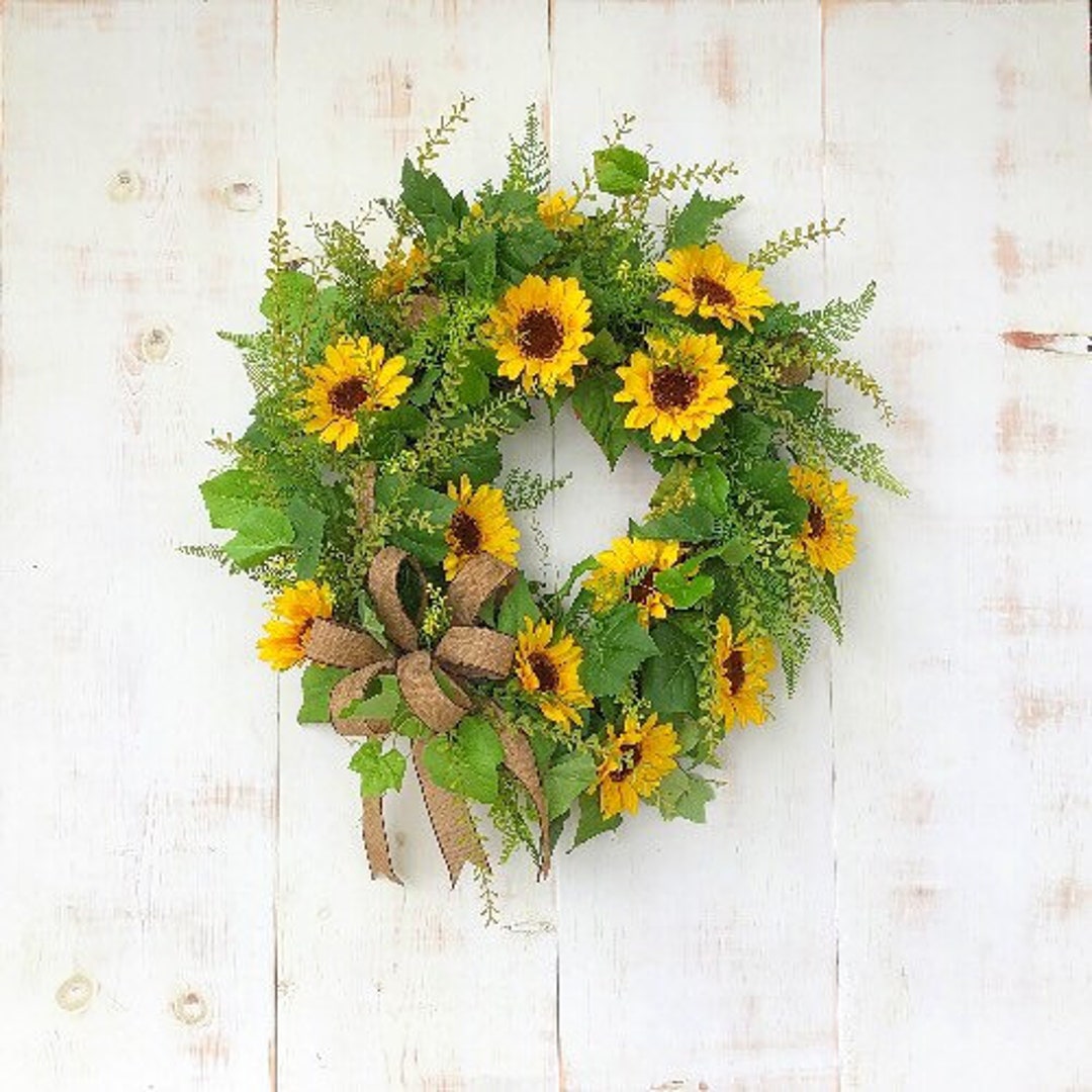 Sunflower Everyday Wreath, Grapevine Wreath, Floral Wreath, Fall Wreath ...