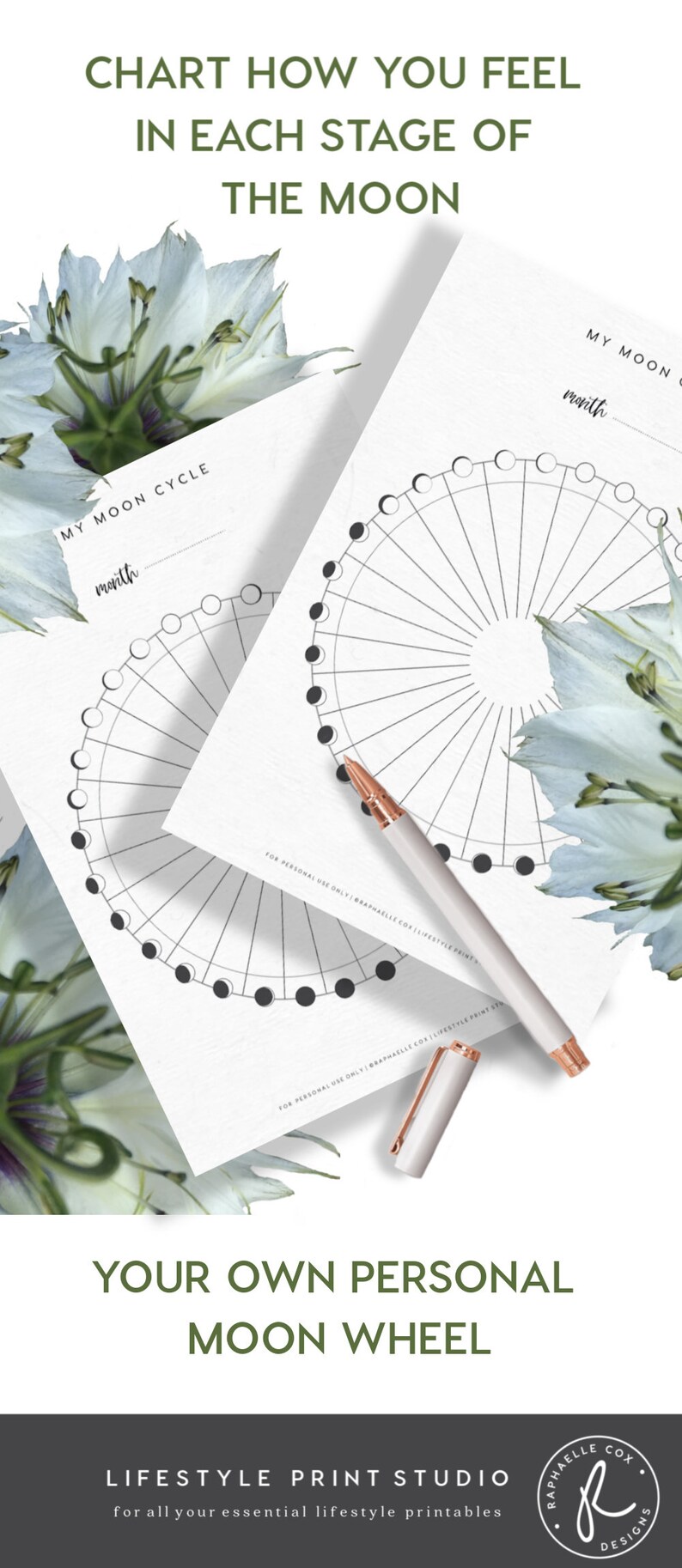 PRINTABLE Moon Cycle Tracker Lunar Cycle Self Care Tracker - Etsy