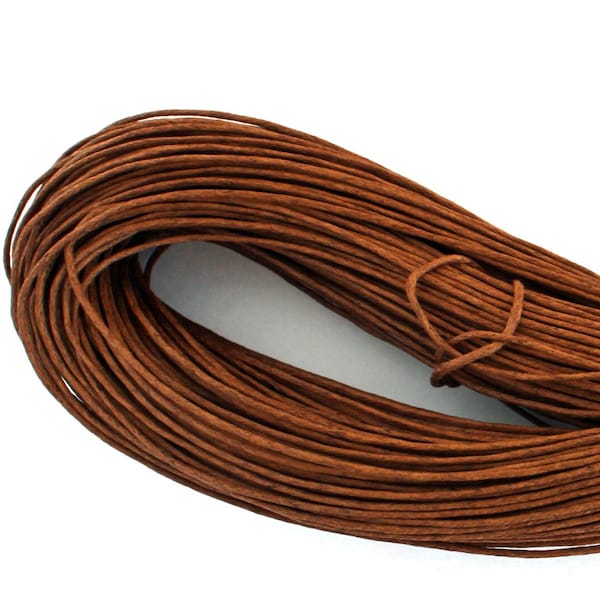 Saddle Brown Waxed Cotton Cord, diy Jewelry Making, 1mm 1/3/5/10 Yards