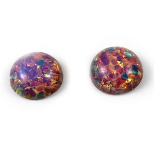 Confetti Sparkly Gold Resin Cabochons: DIY Supplies (2 pcs)