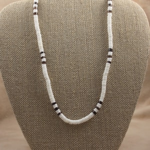 16-24&quot; White Clamshell Surfer Necklace, Shell Necklace, Women&#39;s Tropical Jewelry, Friendship Gift,  Gifts For Him