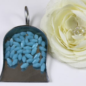 Sky blue jade bicones, Long Oval Bicone beads, 4x8mm, 40 Per pkg
