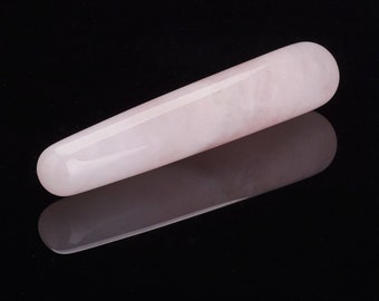 Baguette de massage en quartz rose, baguette yoni, cristaux métaphysiques, harmoniseur d'espace pour la maison, 109 x 20 mm