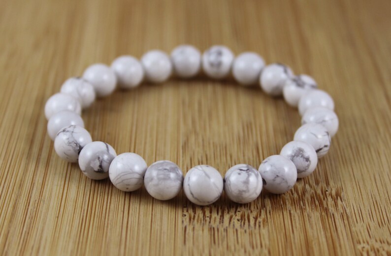 8 mm White TurquoiseHowlite Round Bracelet