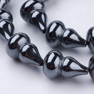 Hematite Wu Lou, Calabash, 17X11mm, 20 pcs, Money Charm, Good Health, Longevity, Prosperity & Abundance