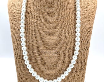 Men's Pearl Necklace Size 8mm 18" Length
