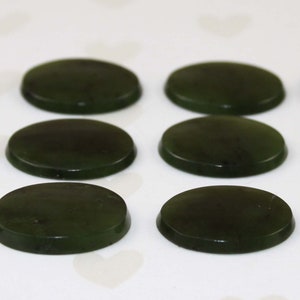 Nephrite Jade Cabochons, Oval, DIY Button Making, 15X20 mm, 2 pcs