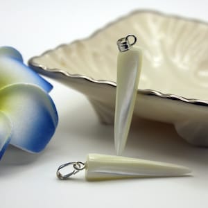 Pärlemorbetehängen: 45 mm pärlhorn, smyckestillbehör (3 st)