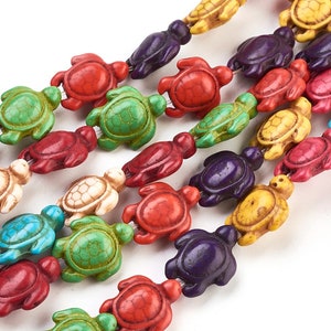 Colorful Howlite Turtle Beads, diy Hawaii Jewelry, diy Children's Bracelets, diy Children's Jewelry