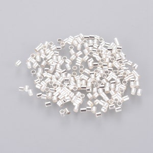 Crimp Beads, Silver Plated, 1.5 x 1.5 mm, 100 pcs
