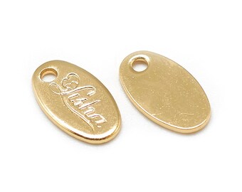 Gold Plated Aloha Charms: DIY Jewelry Supplies (2pcs)